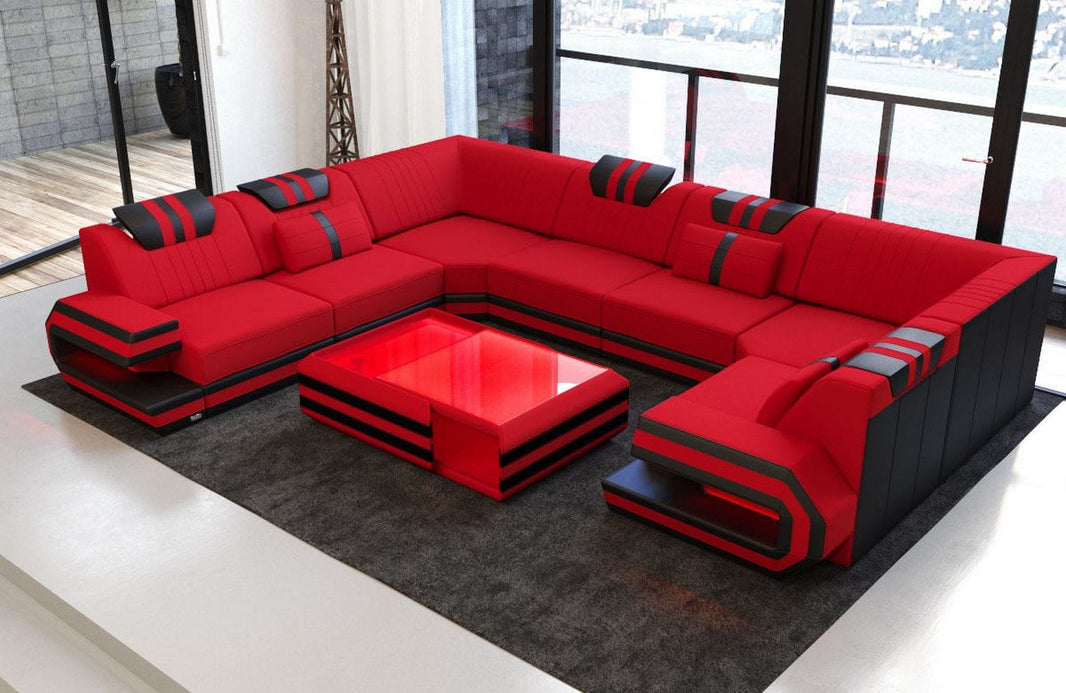 Wohnlandschaft Ragusa U-Form aus Stoff