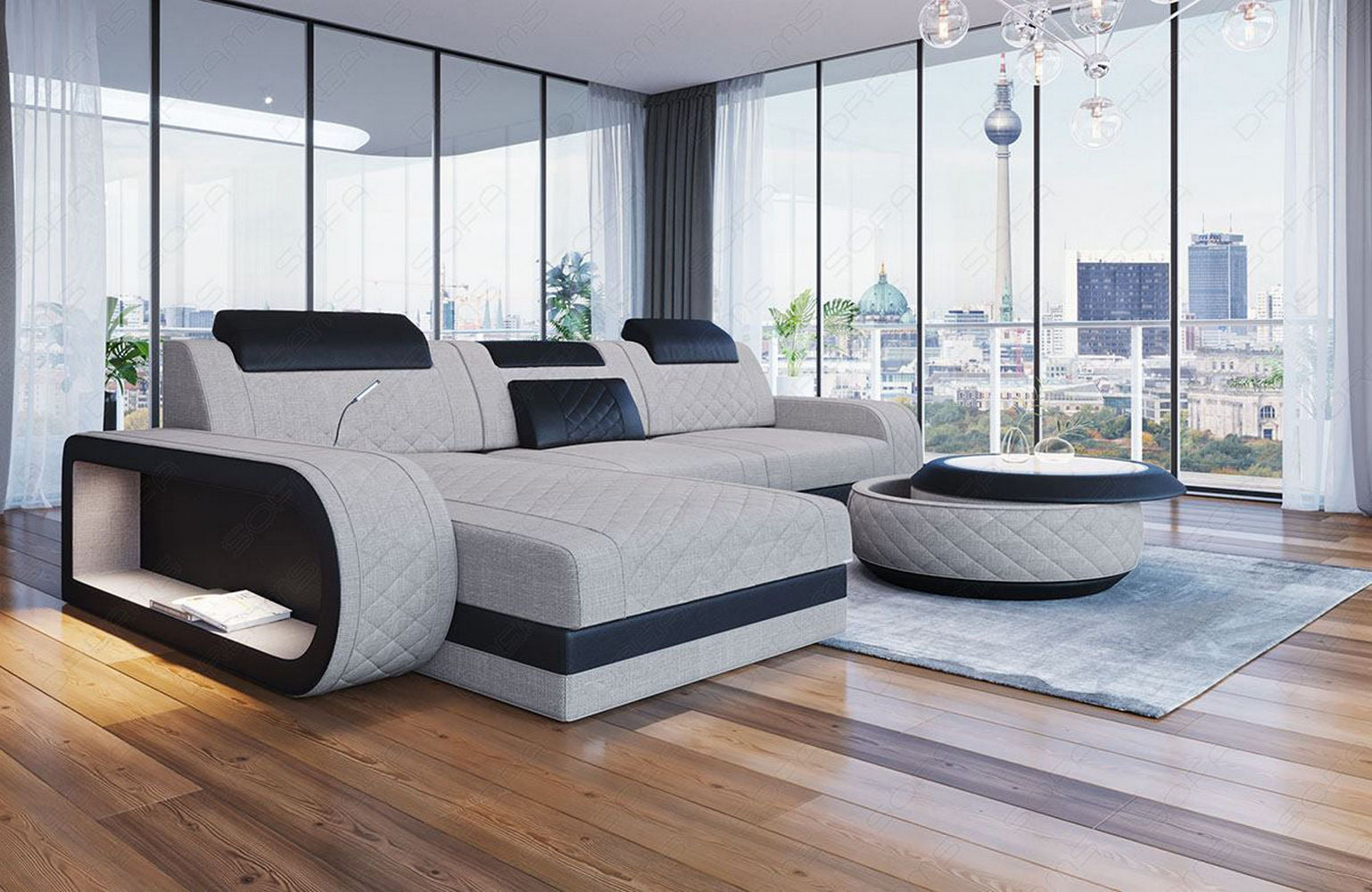 Stoffsofa Berlin L-Form