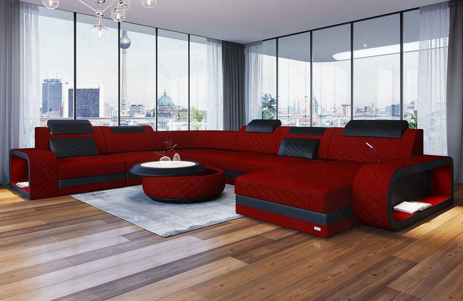 Wohnlandschaft Berlin XXL Stoffbezug