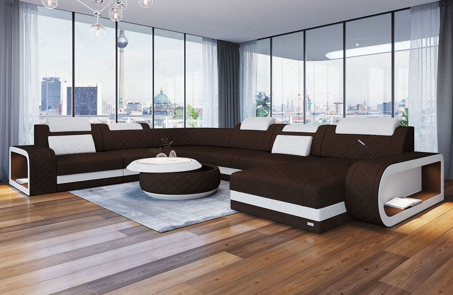 Wohnlandschaft Berlin XXL Stoffbezug