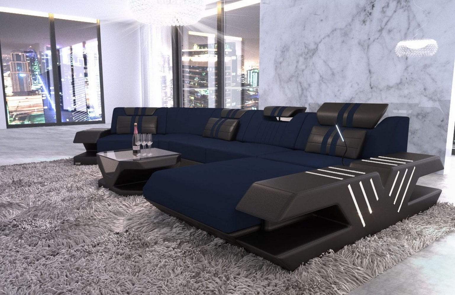 Polster Couch Venedig C-Form