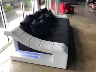 Big Sofa Turino in Stoff – Komfort & Design - Strukturstoff - Schwarz-Weiß - Ansicht 3
