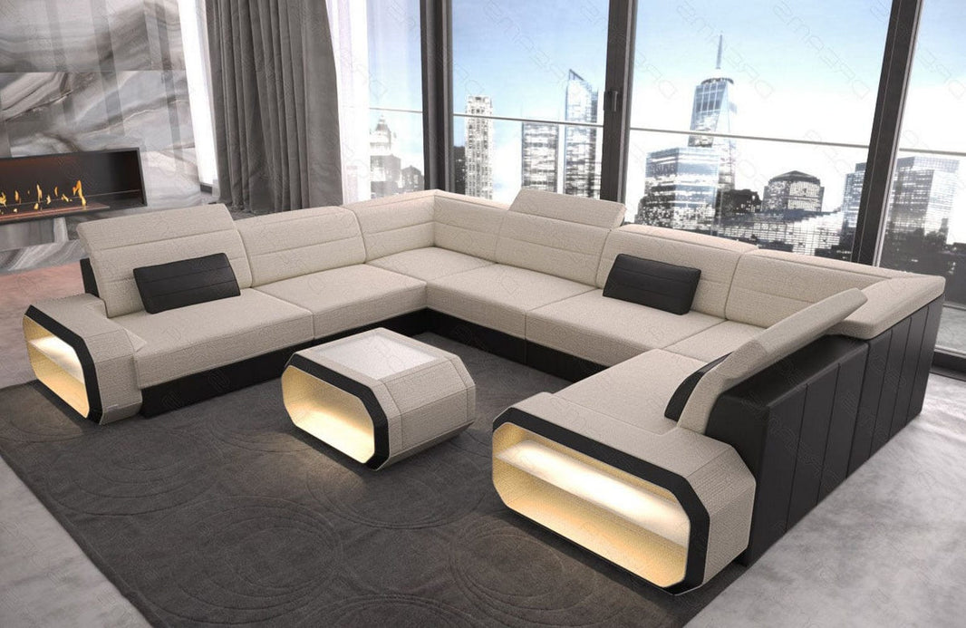 Stoff Wohnlandschaft Verona U-Form