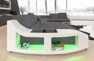 Wohnlandschaft Swing XXL U-Form in Stoff Grau-Weiß