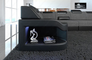 Couchlandschaft Padua U-Form in Stoff Grau-Schwarz
