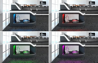 Couchlandschaft Padua U-Form in Stoff Grau-Schwarz