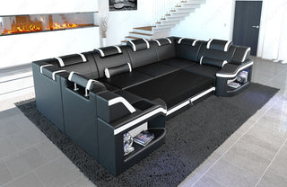 Couchlandschaft Padua U-Form in Stoff Grau-Schwarz