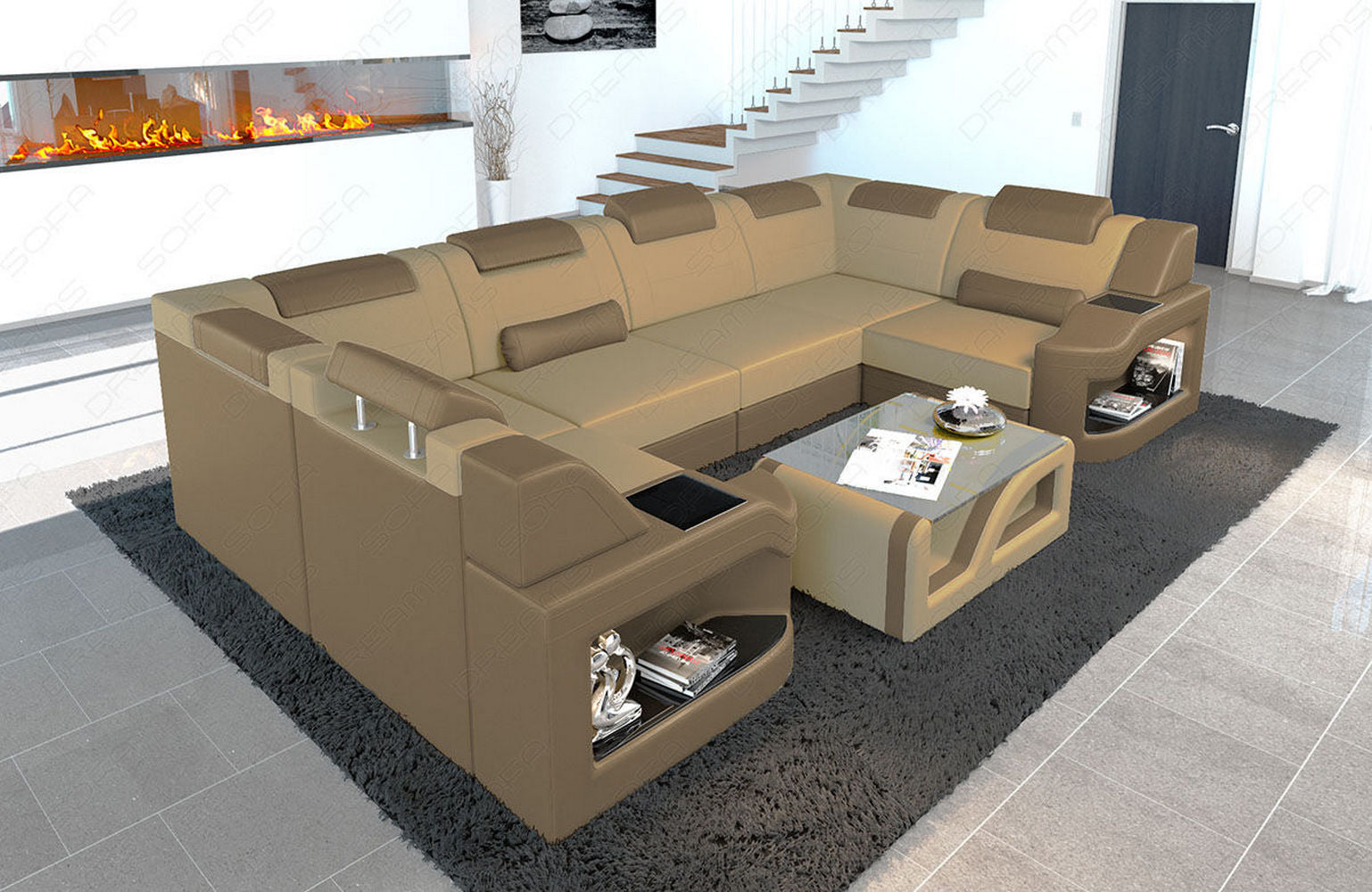 Stoff Wohnlandschaft Padua U – Bequem & Modern