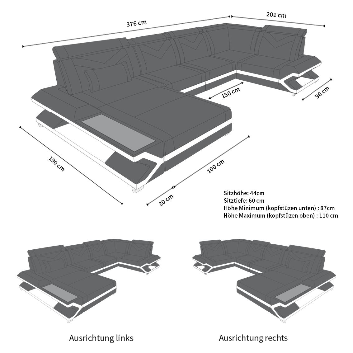 Stoff Wohnlandschaft Napoli – Modern & Gemütlich