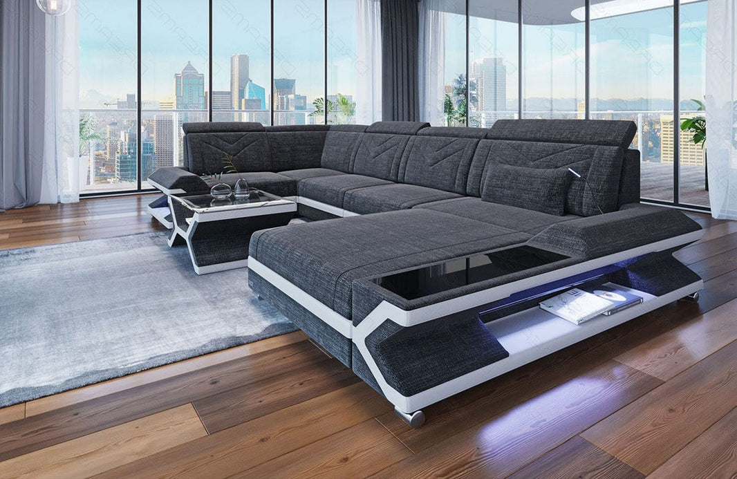 Stoff Wohnlandschaft Napoli U-Form