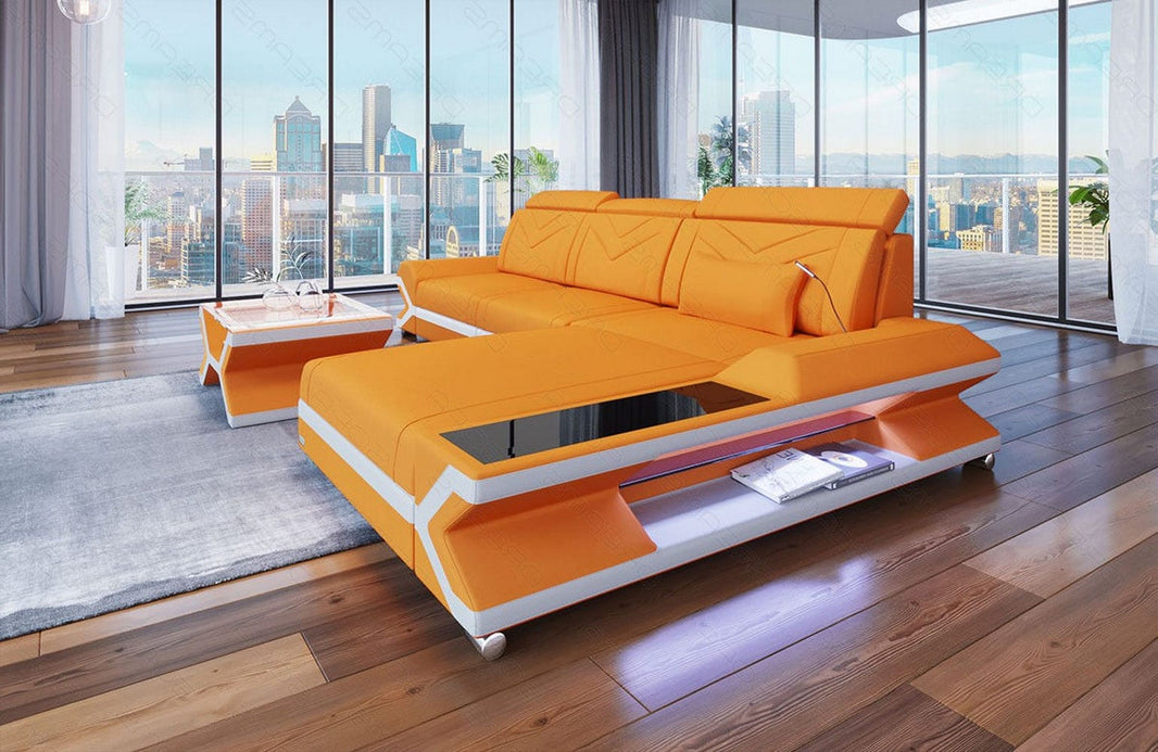 Couch Napoli L-Form in Stoff
