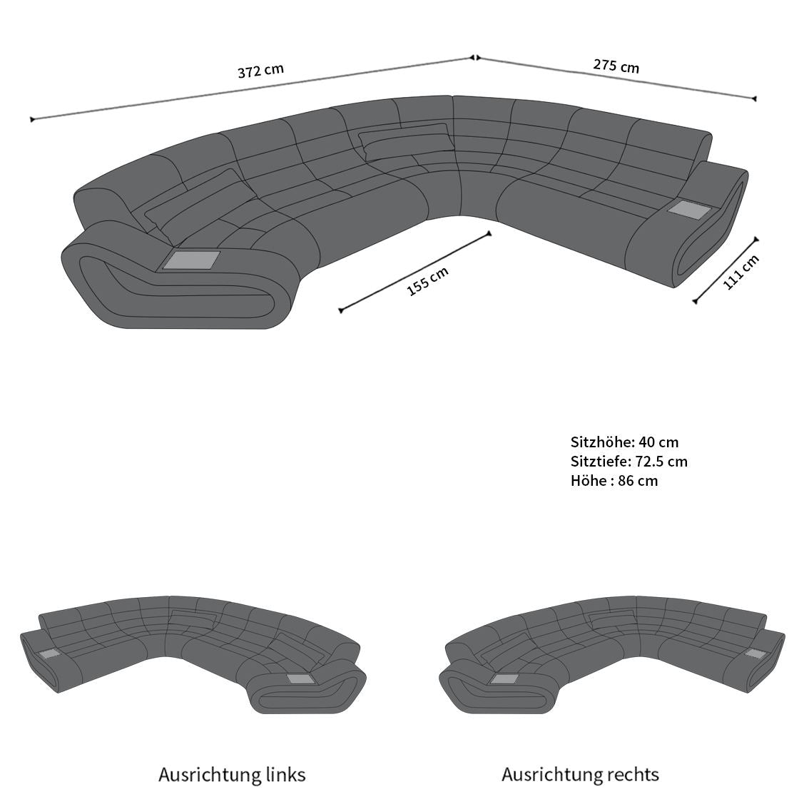 Stoff Wohnlandschaft Concept C – Modern & Komfortabel