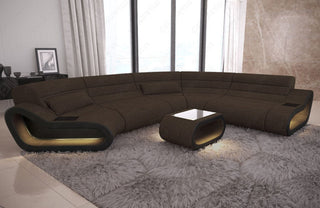 Stoff Couch Concept C-Form Braun-Schwarz