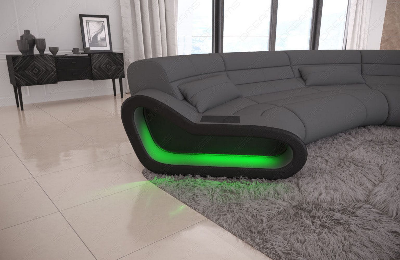 Stoff Wohnlandschaft Concept C – Modern & Komfortabel Grau-Schwarz