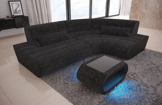 Mini Stoff Ecksofa Concept L-Form Schwarzgrau-Schwarz