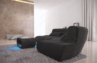 Mini Stoff Ecksofa Concept L-Form Schwarzgrau-Schwarz