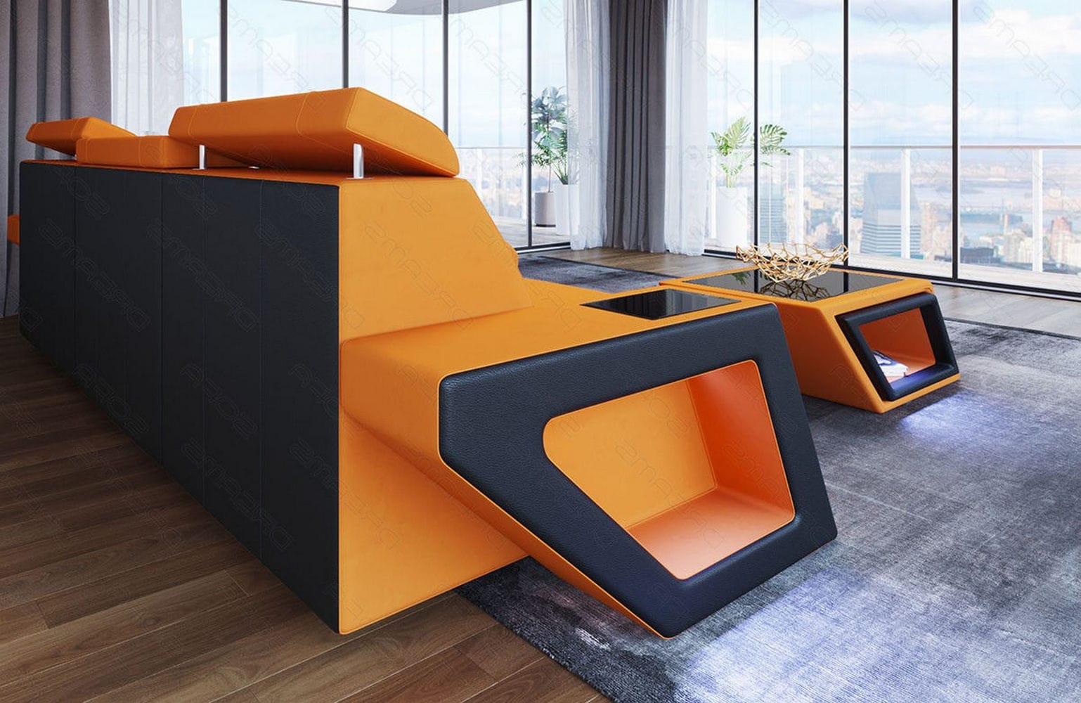Ecksofa Catania – Komfortabel & Modern Apricot-Schwarz