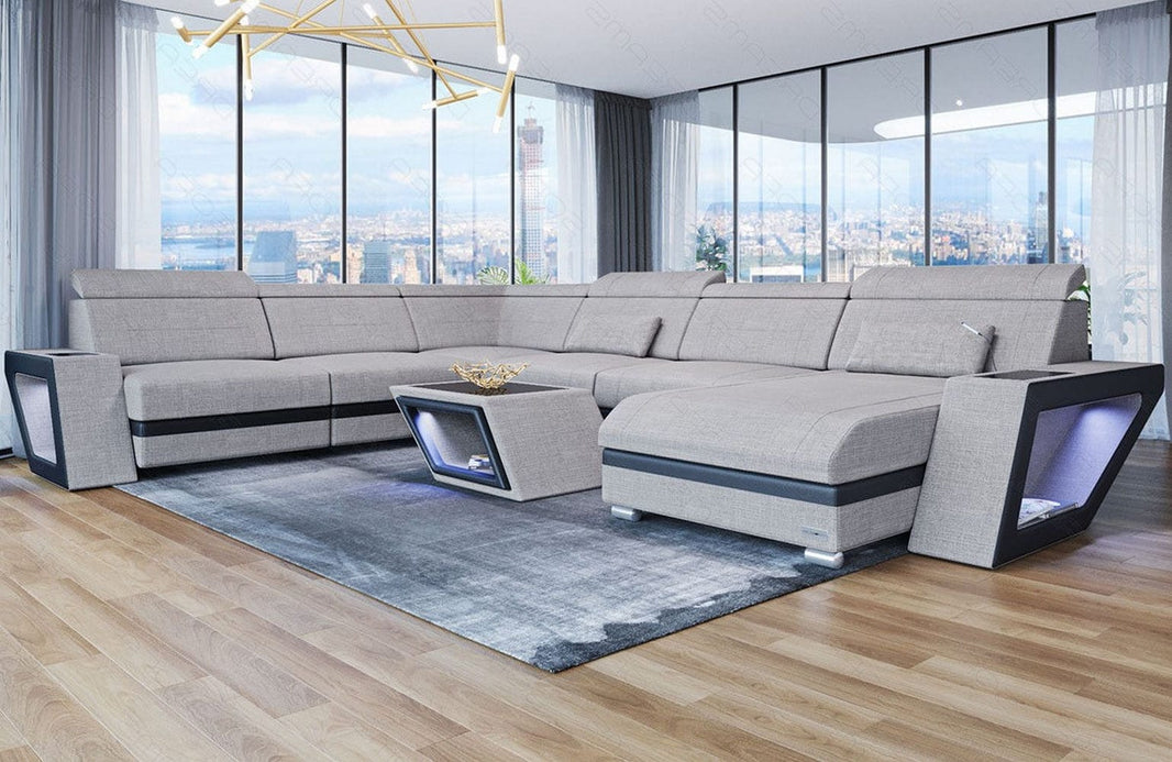 Wohnlandschaft Catania XXL U-Form in Stoff