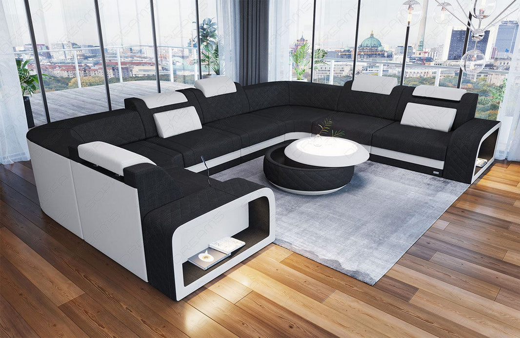 Stoff Wohnlandschaft Foggia U-Form