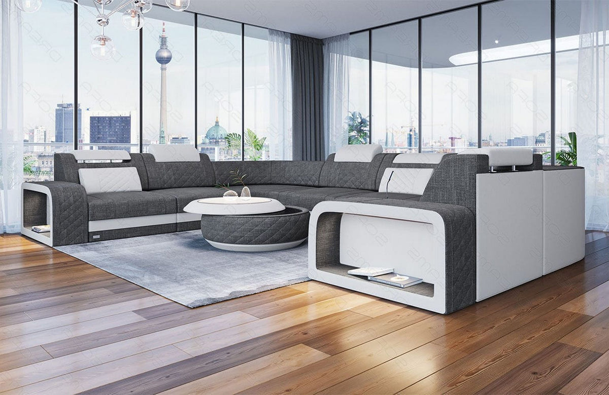 Stoff Wohnlandschaft Foggia U-Form