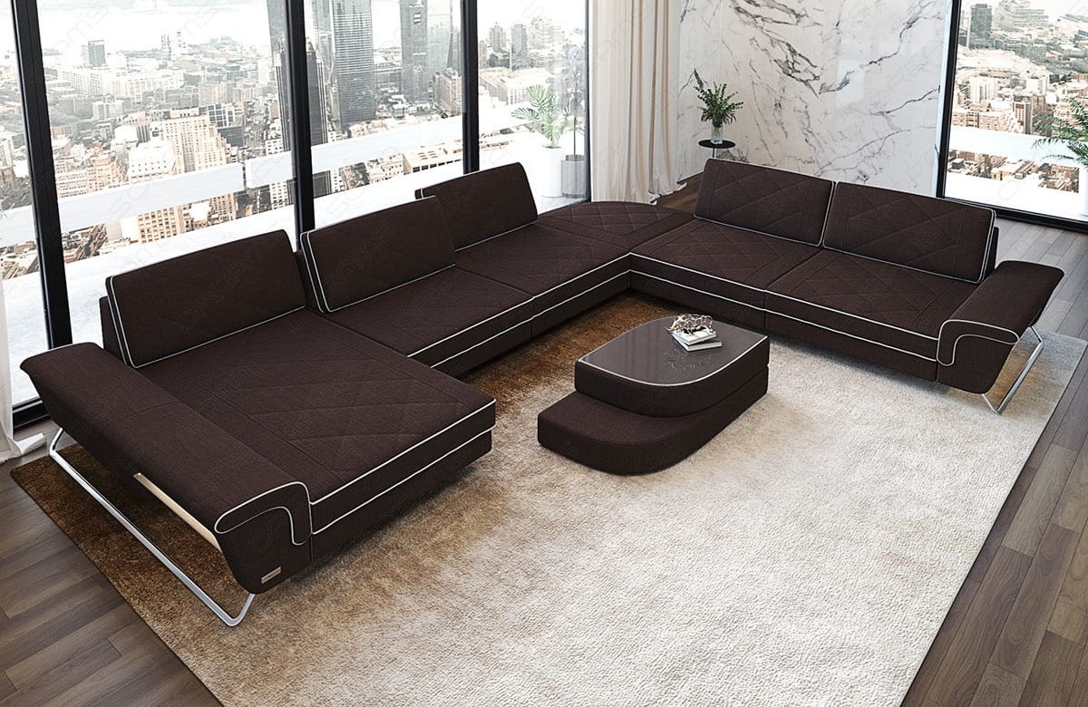 Stoff Wohnlandschaft Bari XXL – Geräumig & Bequem