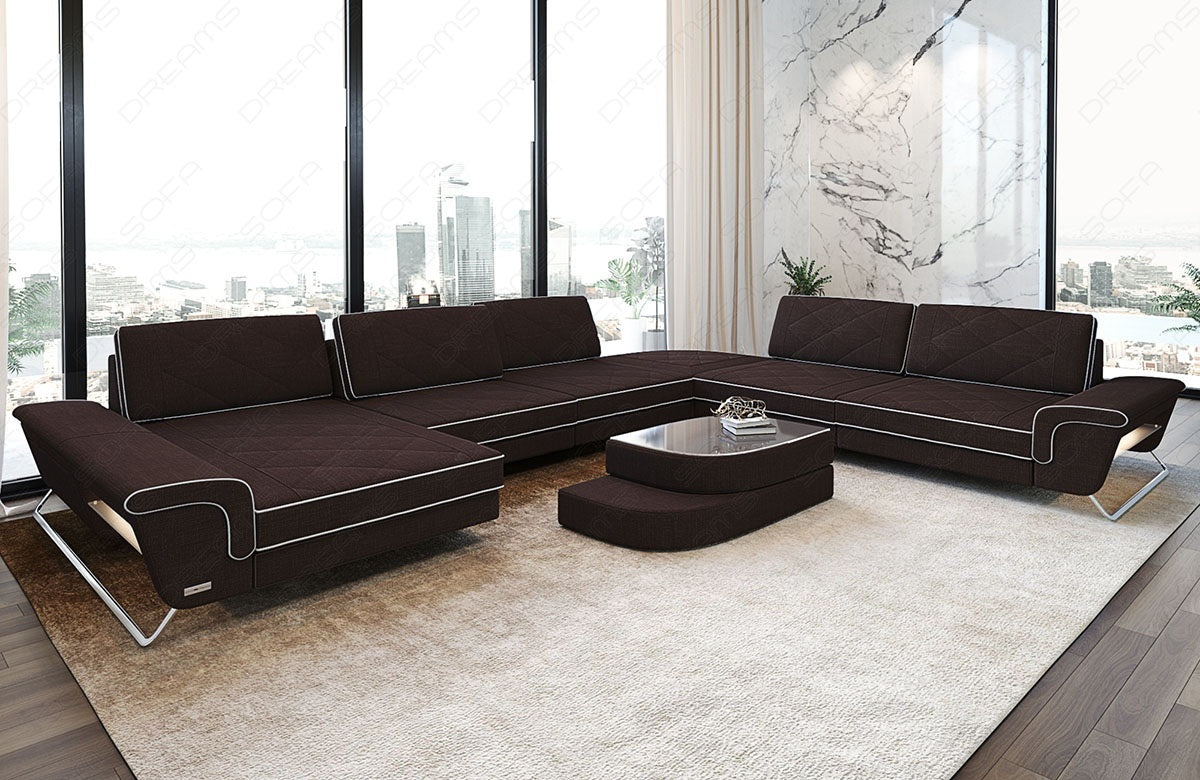 Stoff Wohnlandschaft Bari XXL – Geräumig & Bequem