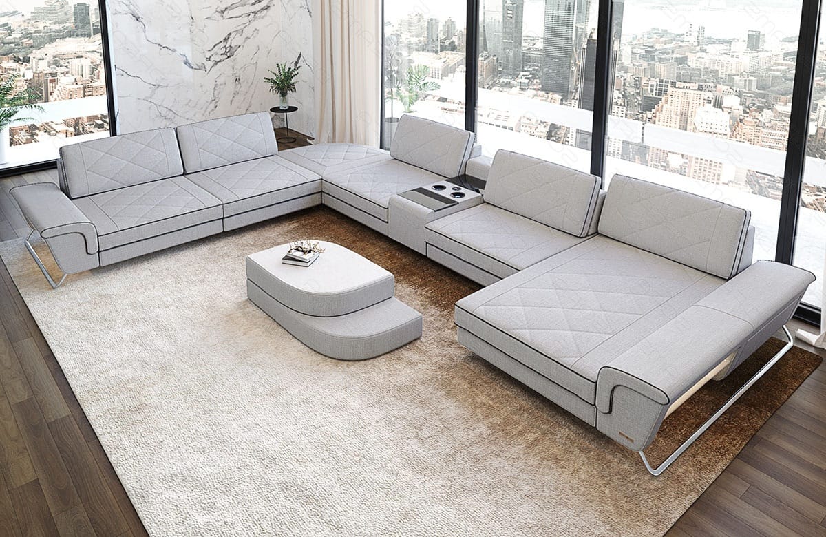 Stoff Wohnlandschaft Bari XXL – Geräumig & Bequem