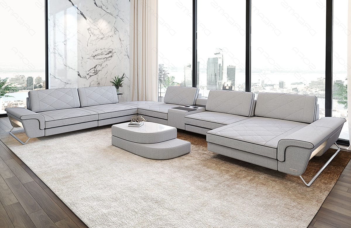 Stoff Wohnlandschaft Bari XXL – Geräumig & Bequem Macchiato-Schwarz