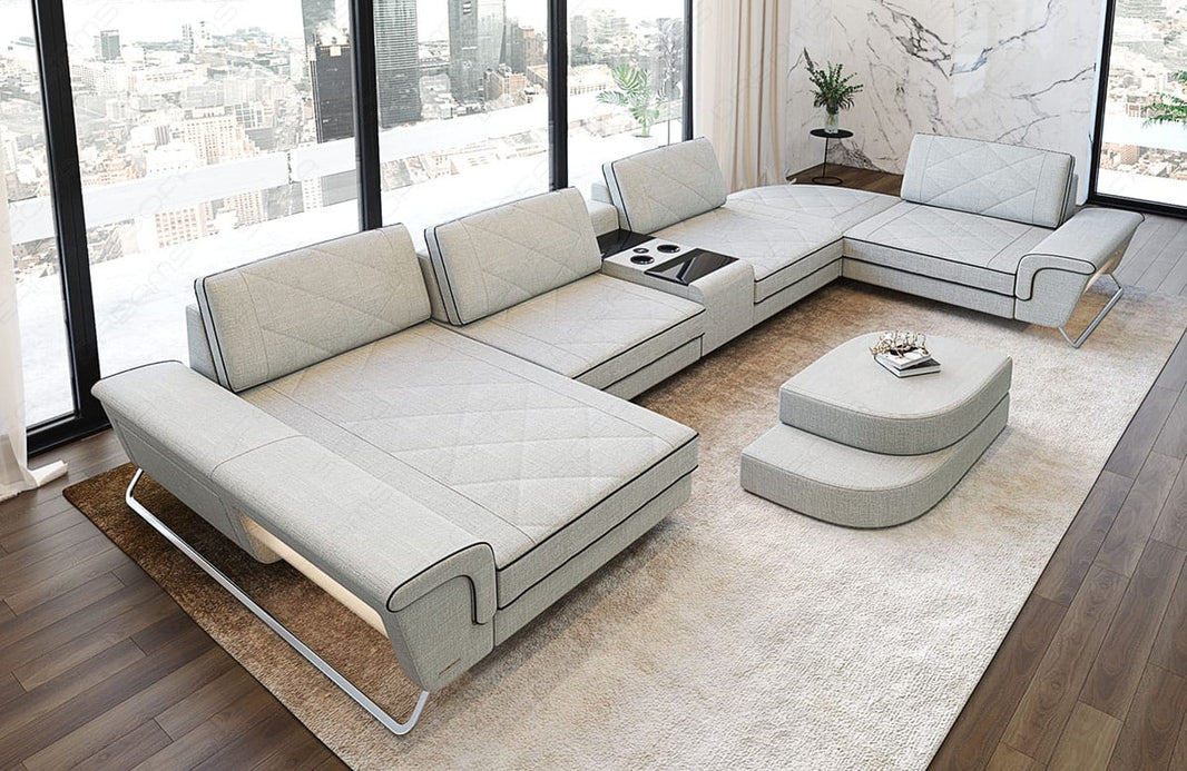 Couchlandschaft Bari U Form in Stoff