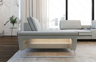 Couchlandschaft Bari U-Form in Stoff Elfenbein-Schwarz