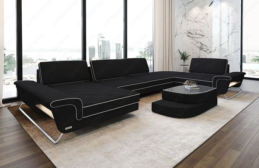 Couchlandschaft Bari U-Form in Stoff