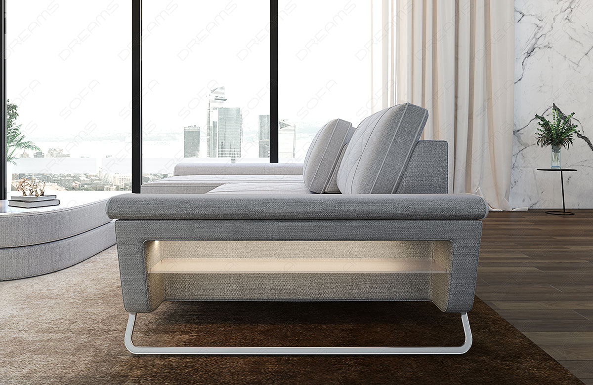 Stoffsofa Bari L-Form – Modern & Komfortabel Macchiato-Weiß
