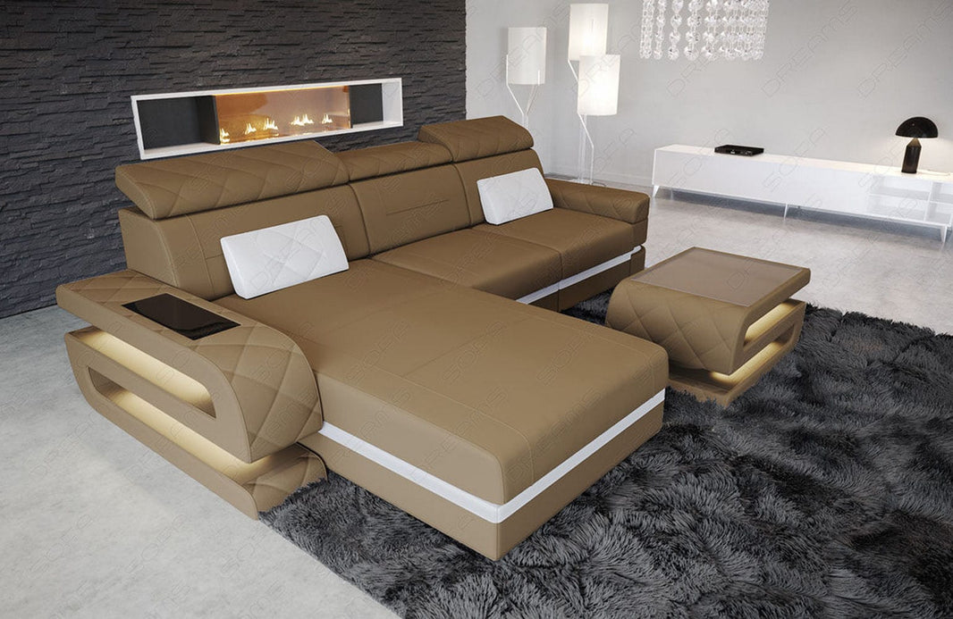 Ecksofa Bologna L-Form aus Stoff