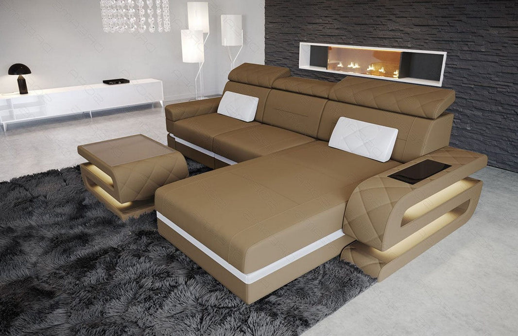 Ecksofa Bologna L-Form aus Stoff
