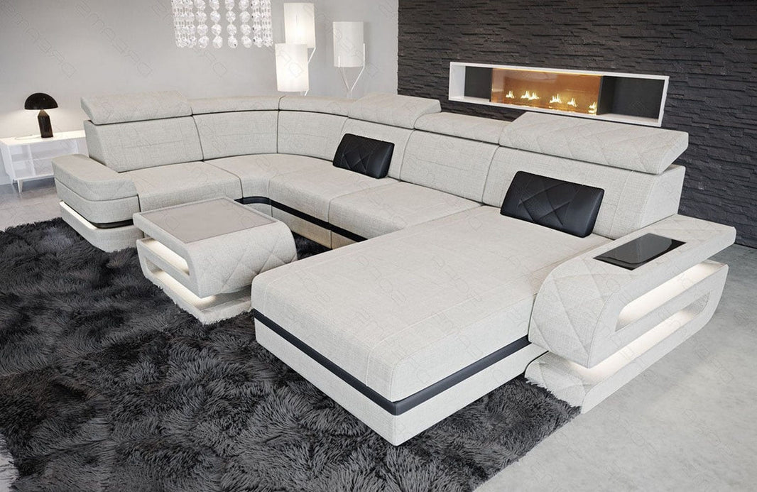 Couchlandschaft Bologna U-Form in Stoff