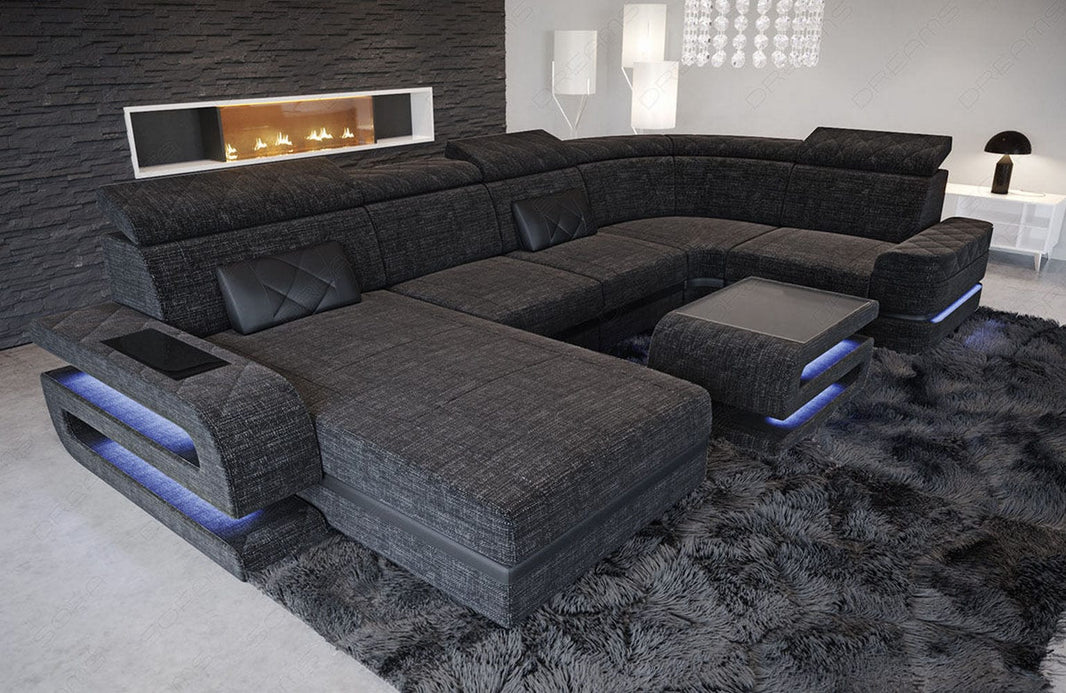 Couchlandschaft Bologna U-Form in Stoff