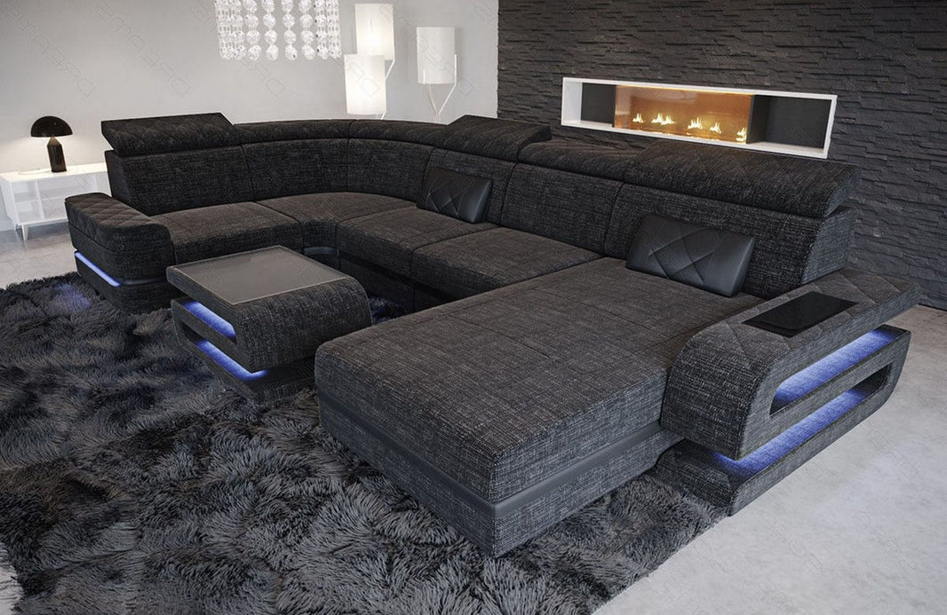 Couchlandschaft Bologna U Form in Stoff