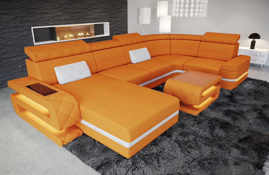 Couchlandschaft Bologna U-Form in Stoff