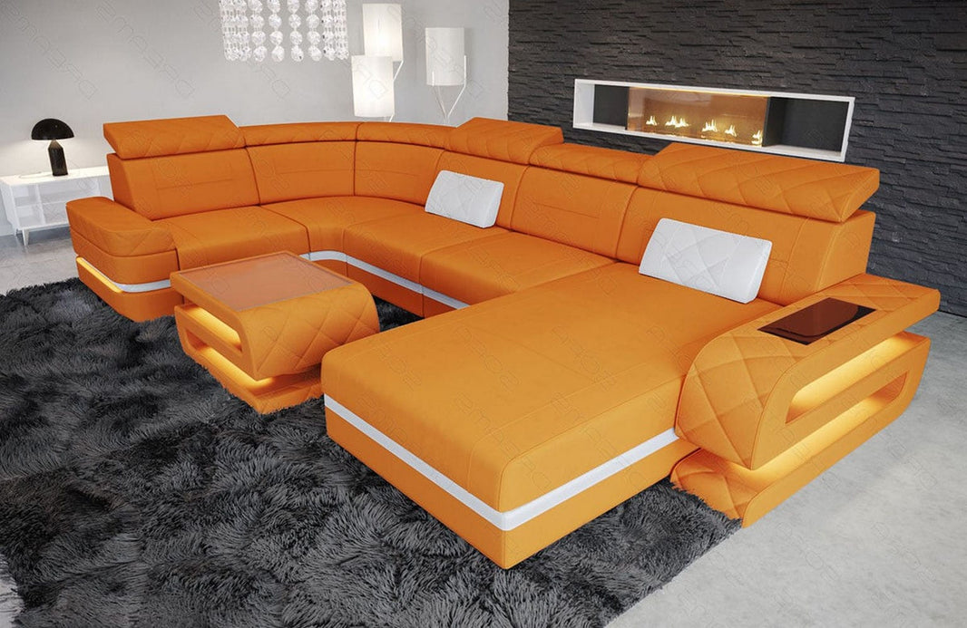 Couchlandschaft Bologna U-Form in Stoff