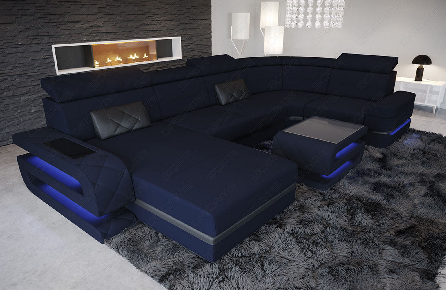 Stoff Wohnlandschaft Bologna – Komfort & Stil