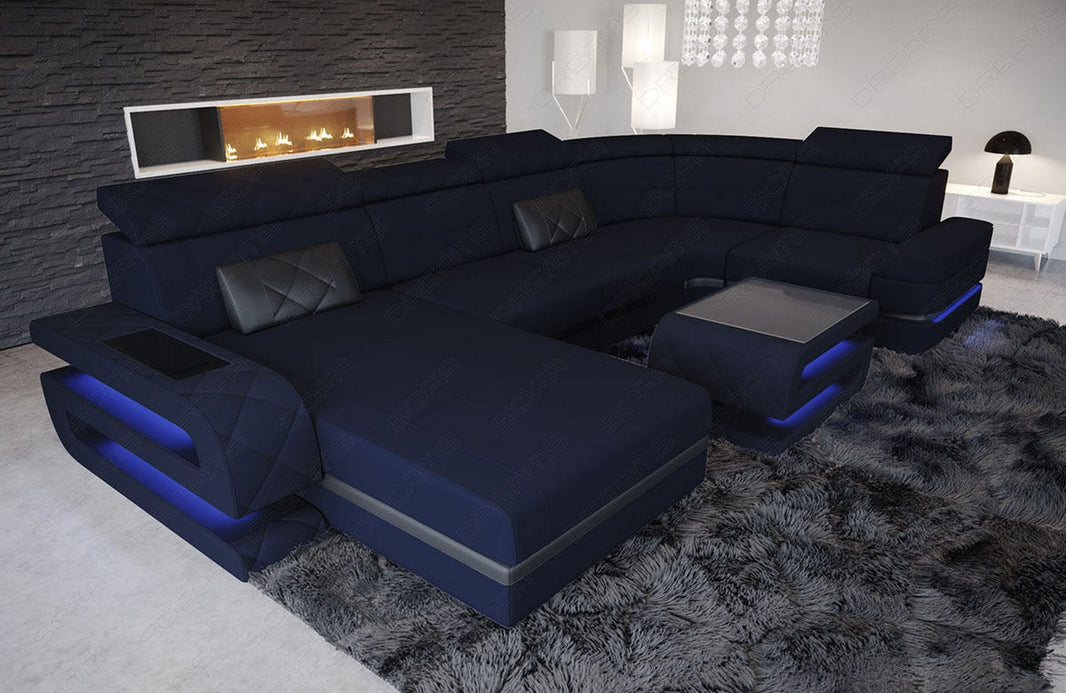 Couchlandschaft Bologna U-Form in Stoff