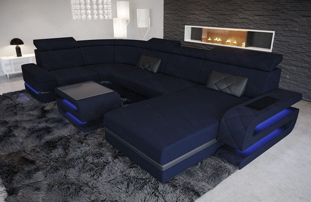 Couchlandschaft Bologna U-Form in Stoff
