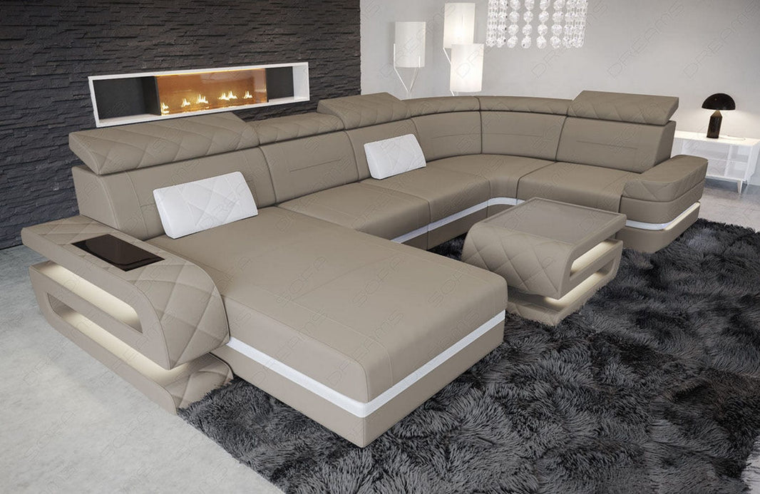 Couchlandschaft Bologna U-Form in Stoff