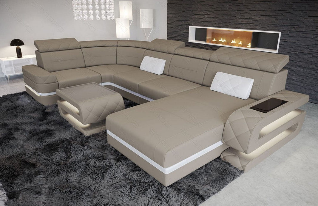 Couchlandschaft Bologna U-Form in Stoff