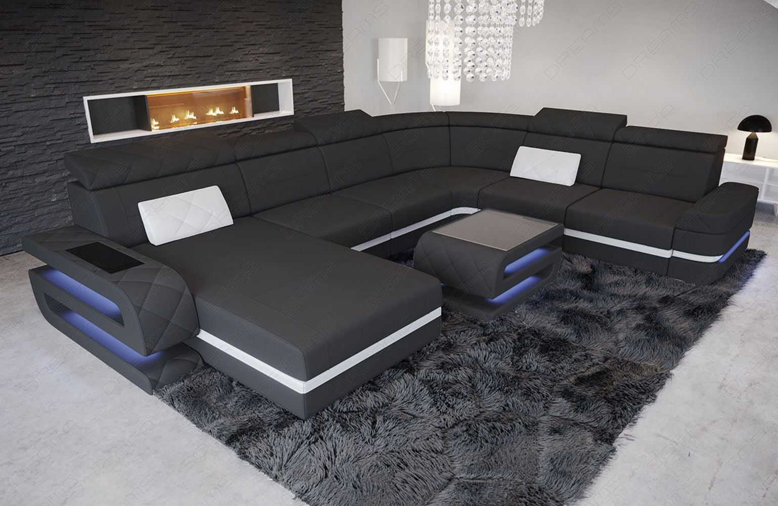 Stoff Wohnlandschaft Bologna XXL – Groß & Bequem