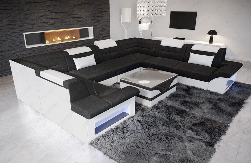 Couchlandschaft Brianza U Form in Stoff