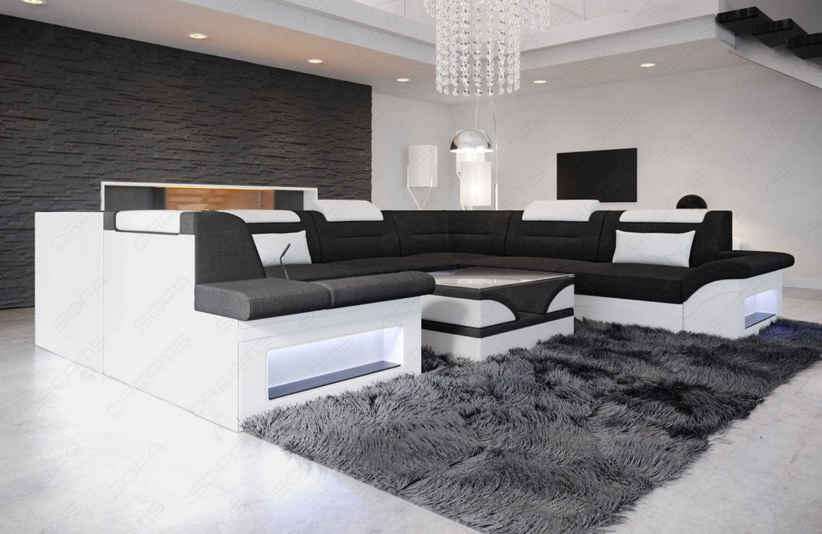 Couchlandschaft Brianza U-Form in Stoff