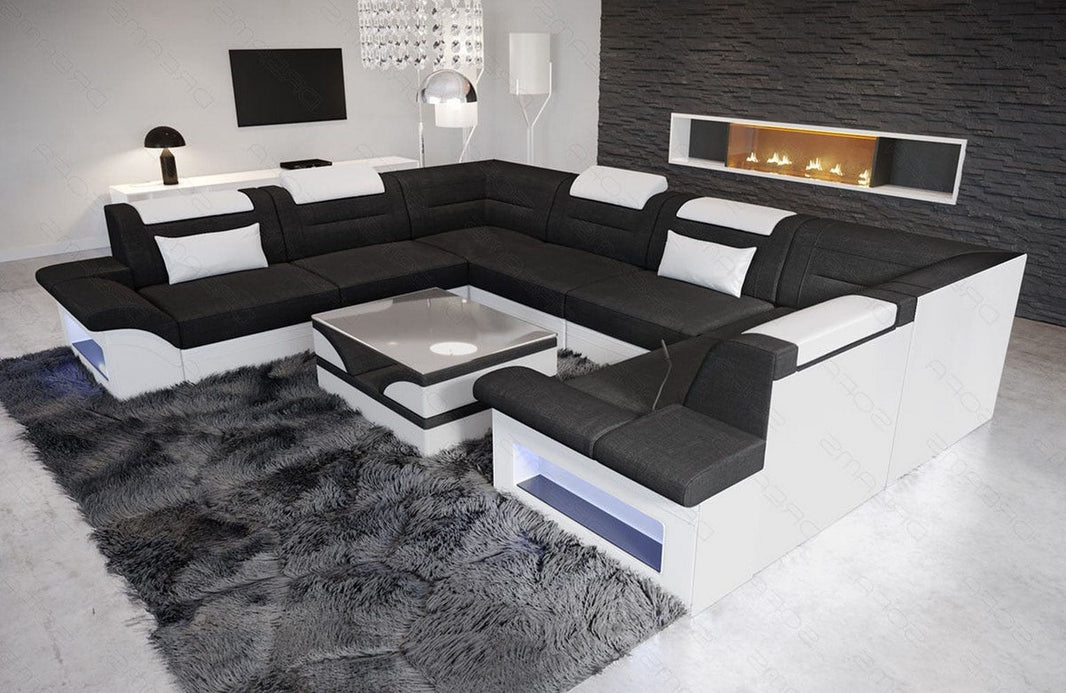 Couchlandschaft Brianza U-Form in Stoff