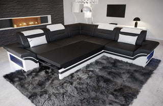 Stoffsofa Brianza L-Form – Komfort & Design - Strukturstoff - Grau-Weiß - Ansicht 6