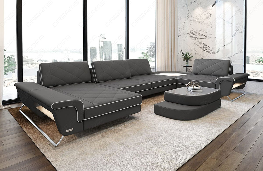Stoff Wohnlandschaft Ferrara U-Form